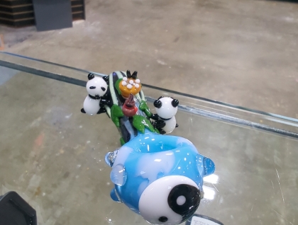 4.5" Empire Glassworks Climbing Pandas Spoon Pipe