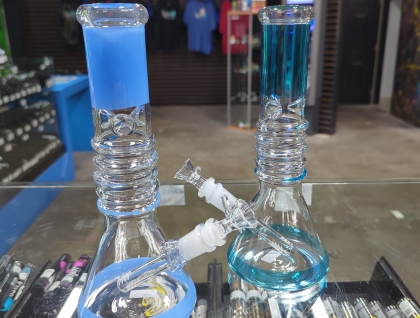 10" Colorful Glass on Glass Ring Beaker