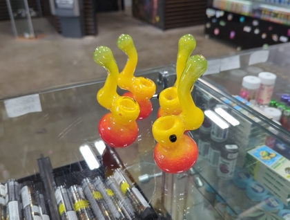 5.5" Small Rasta Frit Sherlock Glass Bubbler
