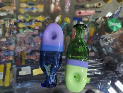 5" Multicolor Neon Flask Glass Spoon Pipe