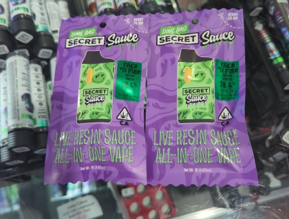 Dime Bag Face On Fire 1g Live Resin All In One