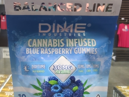 Dime Industries Blue Raspberry 1:1:1 THC/CBD/CBG Gummies