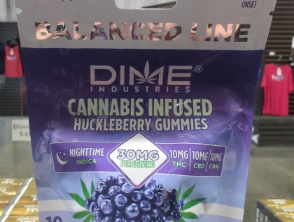 Dime Industries Huckleberry Sleep 1:1:1 THC/CBD/CBN Gummies