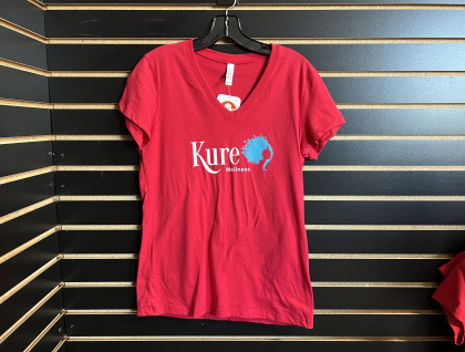 Kure Red Women's Slim Fit Jersey V-Neck -- Large