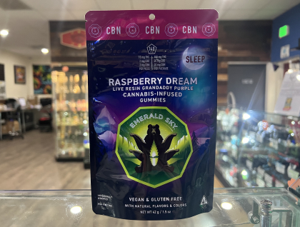 Emerald Sky Raspberry Dream Sleep Gummies 140mg 10:2:2 THC:CBD:CBN Edibles