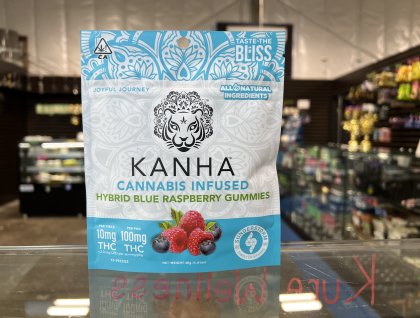 Kanha Blue Raspberry Gummies 100mg THC