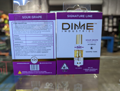 Dime Industries Sour Grape 1g Cartridge Tank