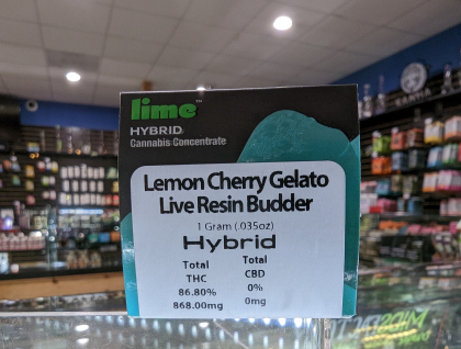 Lime Lemon Cherry Gelato Live Resin Budder 1g Concentrate