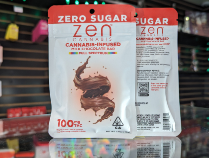 ZEN Sugar Free Milk Chocolate Bar 100mg