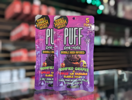 Puff 5-Pack Modified Grapes x Apple & Bananas Bubble Hash  Preroll 2.5g
