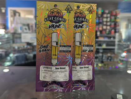 West Coast Treez Sour Diesel 1g Cartridge