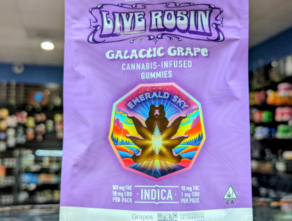 Emerald Sky Galactic Grape 100mg live rosin gummies