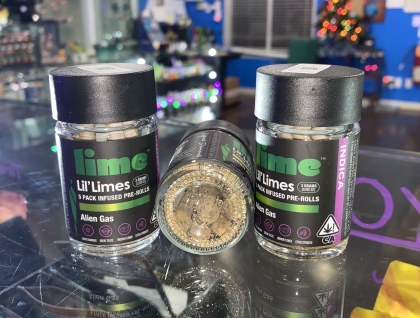 Lil Lime Alien Gas Diamond & Hash Infused 3g Preroll 5-pack