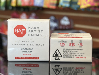 Hash Artist Farms Banana Dream 1g Live Resin Sauce