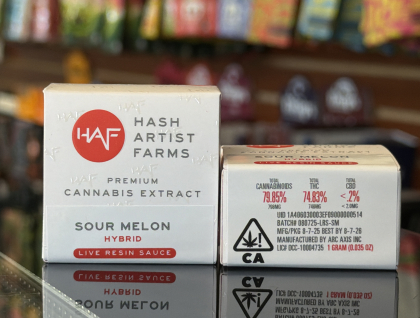 Hash Artist Farms Sour Melon 1g Live Resin Sauce