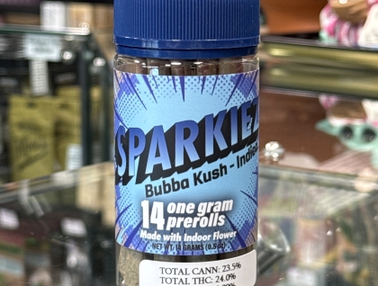 Sparkiez Bubba Kush 1g Preroll 14pk