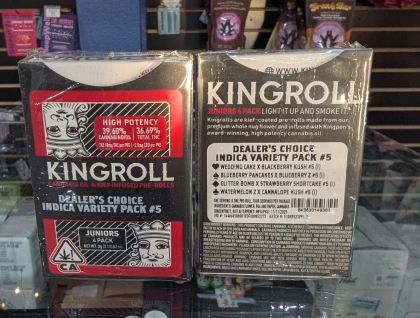 Kingroll Indica Mix #5  4- pack Infused Preroll