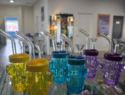 3.5" Glass Cactus Water Pipe