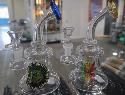 6" Decal Glass On Glass Showerhead Perc Water Pipe