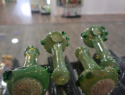 5" Silver Fumed Honeycomb Bowl Spoon Pipe