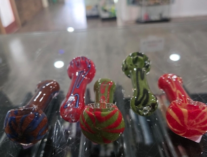 3.5" Striped Frit Glass Pipe