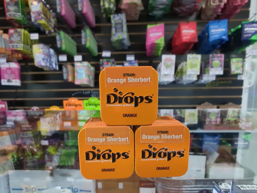 Drops Orange Sherbert 100mg 2pc Gummies
