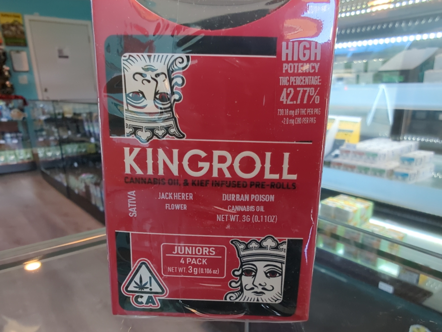 Kingroll Jr. Jack Herer x Durban Poison 0.75g Infused Preroll 4pk