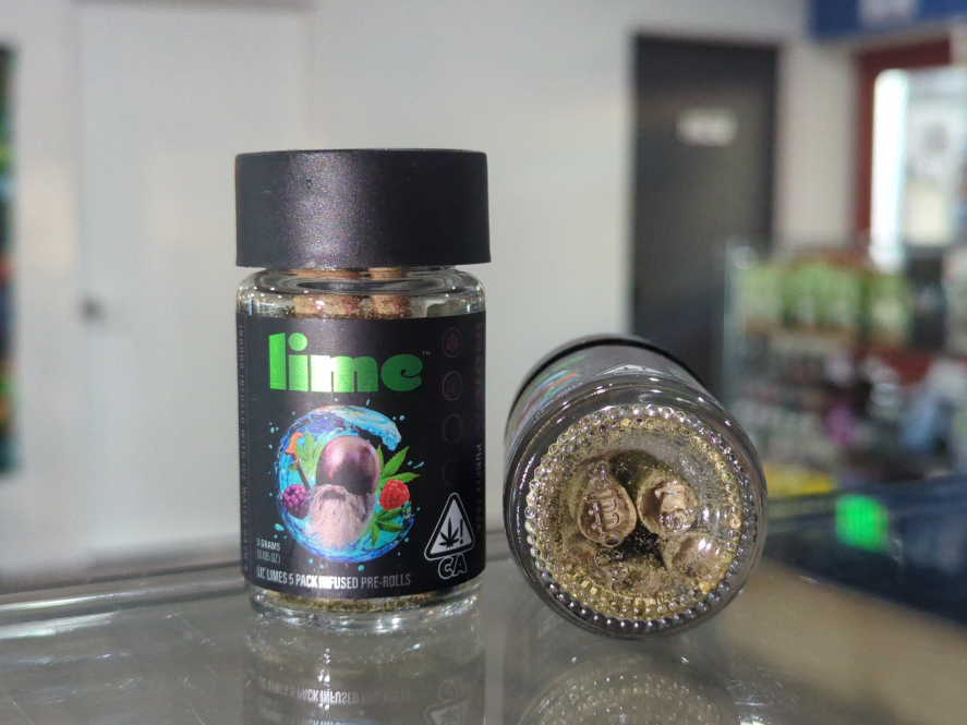 Lil Limes Purple ZaZa Diamond & Hash Infused 3g Preroll 5-pack