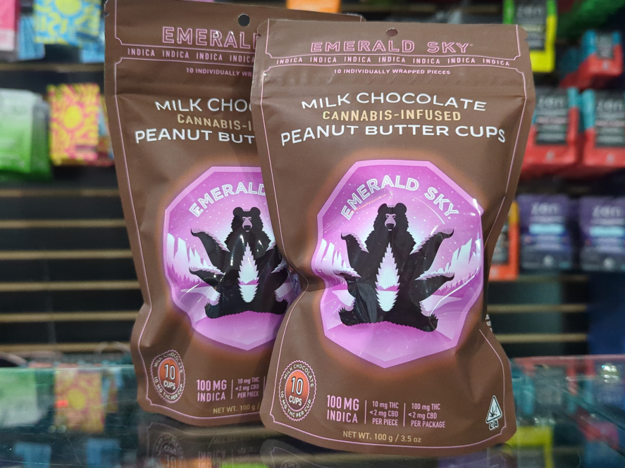 Emerald Sky Peanut Butter Cups Indica 100mg Edibles