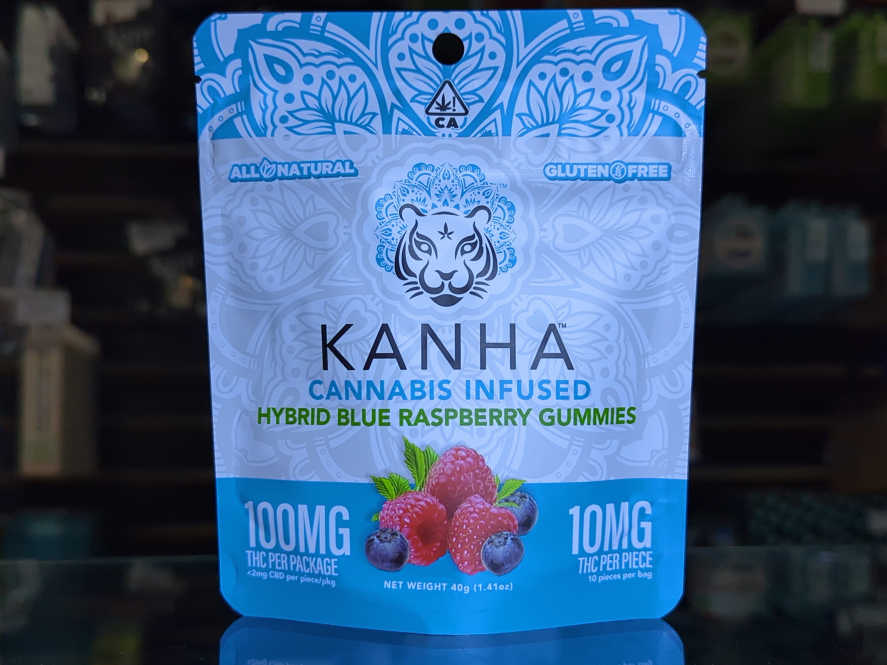 Kanha Blue Raspberry Gummies 100mg THC