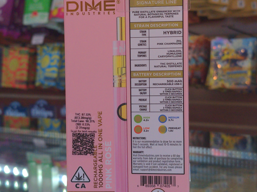 Dime Industries Pink Rose' 1g All In One