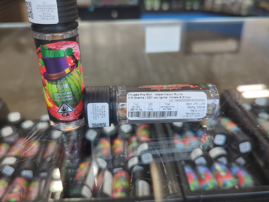 Lil Lime Watermelon R Resin & Hash Infused 0.6g Preroll