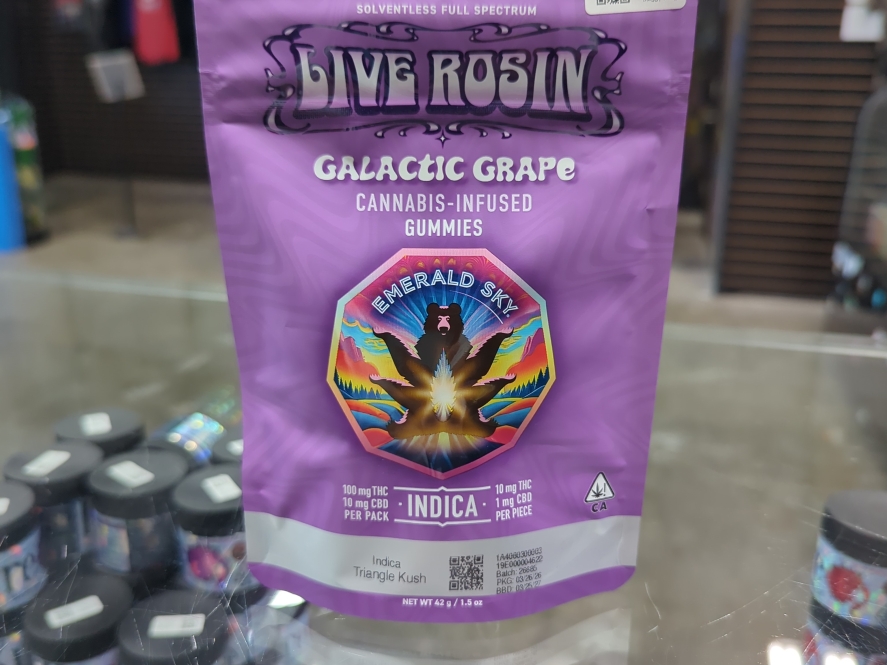 Emerald Sky Galactic Grape 100mg Live Rosin Gummies