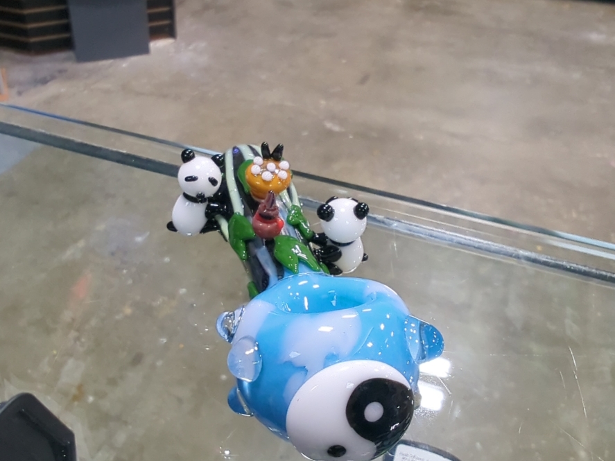 4.5" Empire Glassworks Climbing Pandas Spoon Pipe