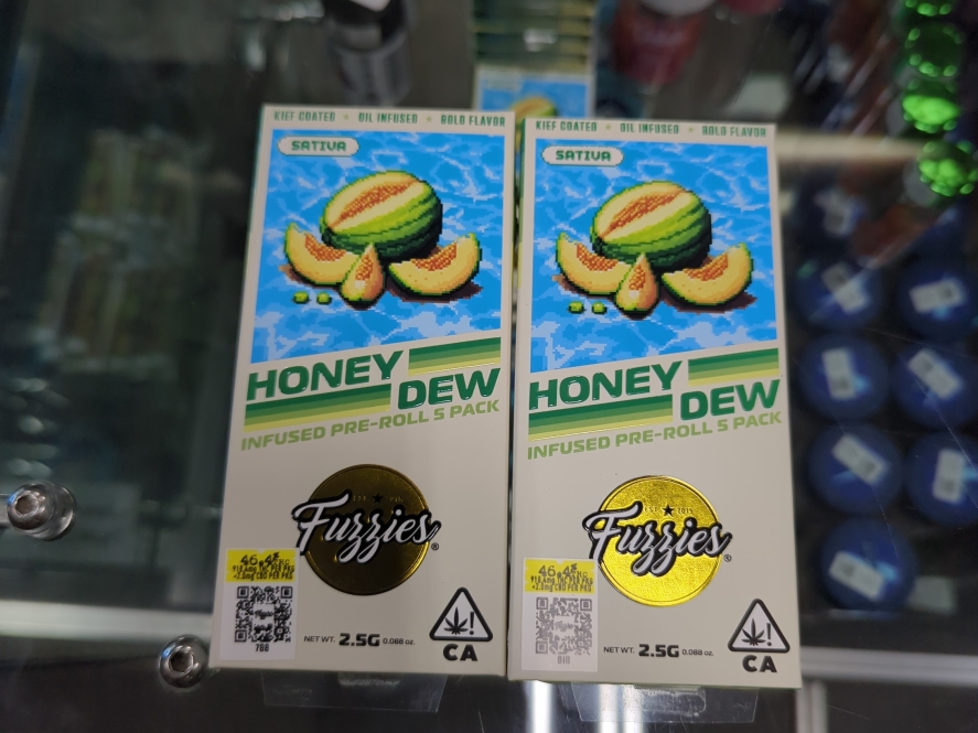Fuzzies Shortie Delights Honeydew 2.5g Infused Preroll 5-Pack