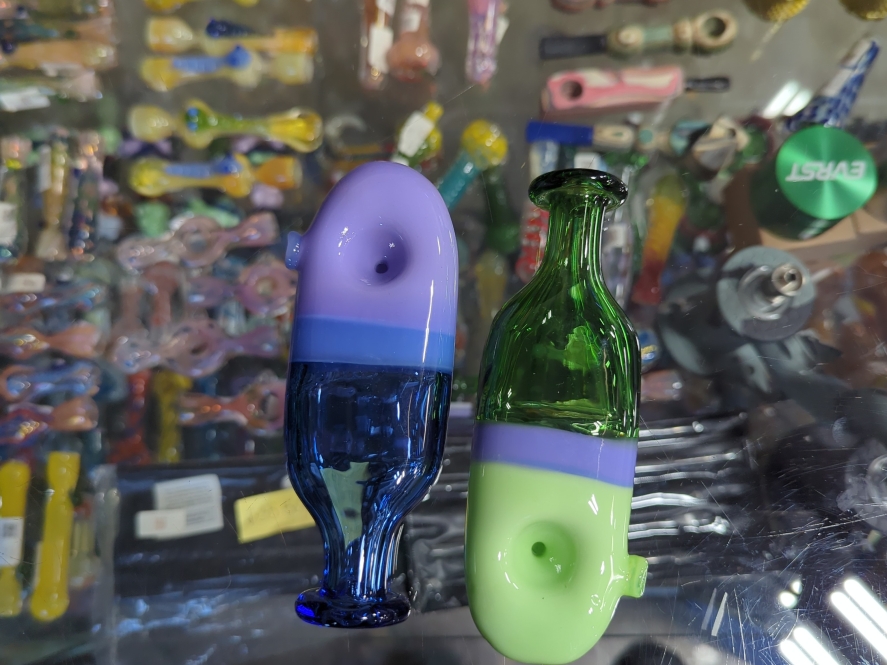 5" Multicolor Neon Flask Glass Spoon Pipe