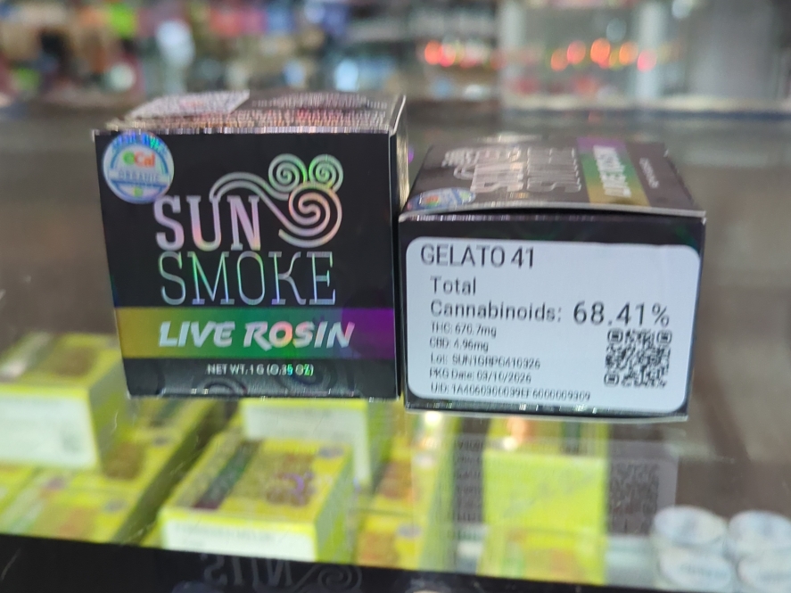 SunSmoke Gelato 41 Live Rosin 1g Concentrate