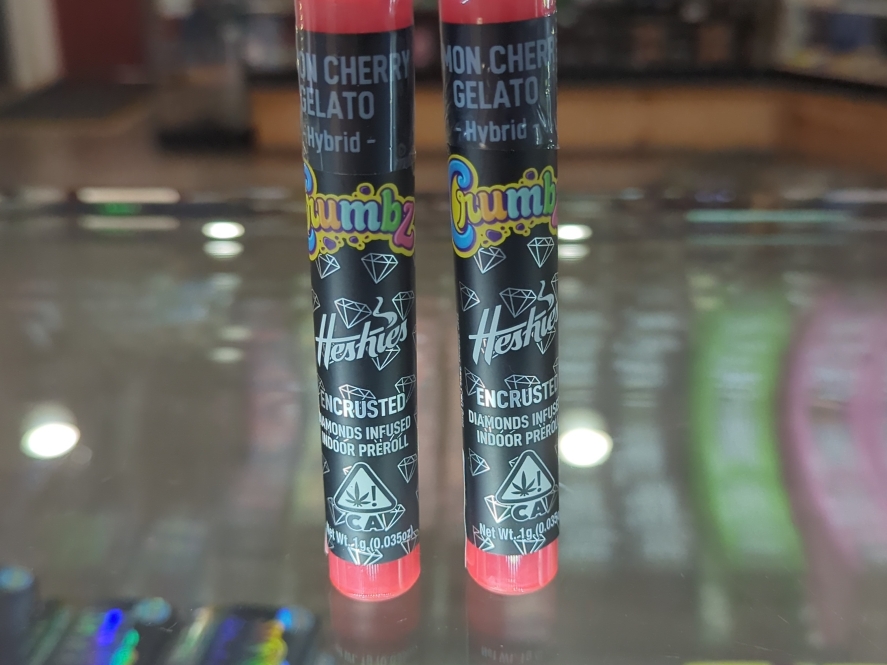 CRUMBZ Lemon Cherry Gelato diamond encrusted 1g pre roll