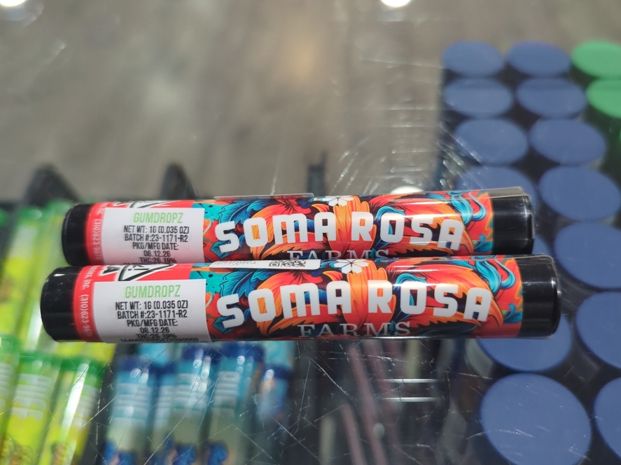 Soma Rosa 1g Gumdropz Preroll