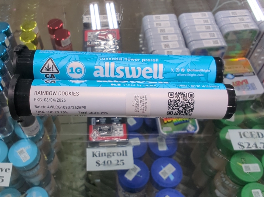 Allswell Rainbow Cookies 1g Preroll