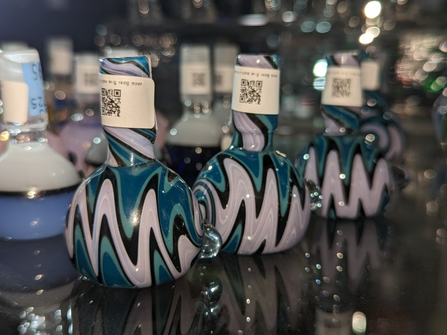 Teal & Puple Wig Wag Bowl