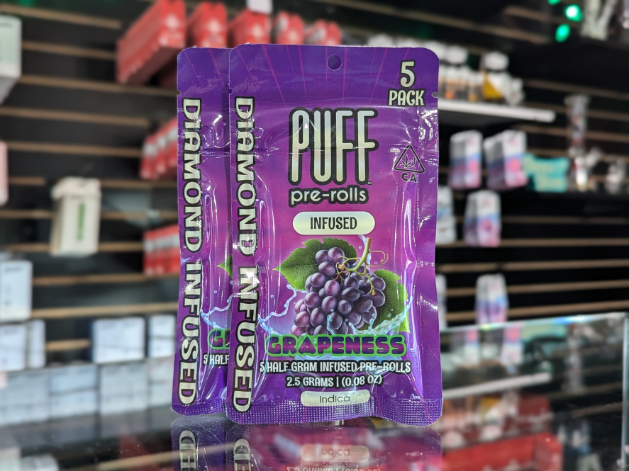 Puff 5-Pack Grapeness 2.5g Diamond Infused Preroll