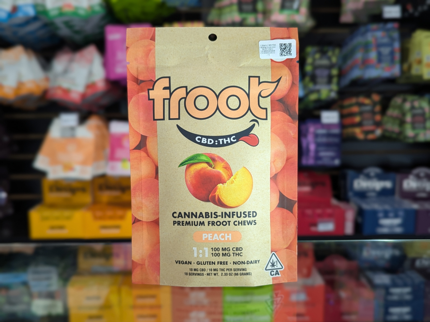 Froot Peach 1:1 Ratio CBD:THC 100mg Gummies