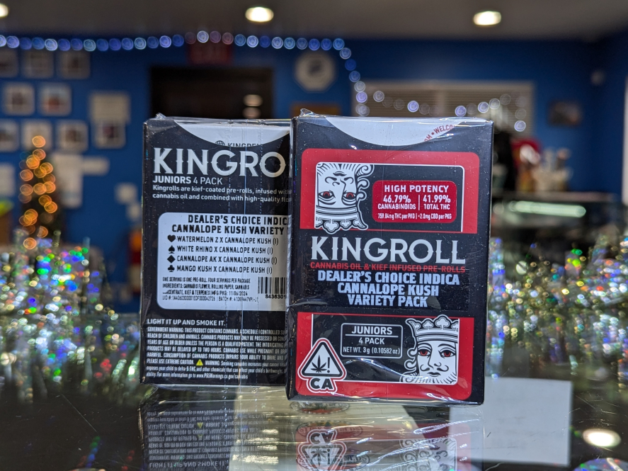Kingroll Jr. Indica Cannalope Kush Variety Pack 4-Pack 3g Infused Preroll