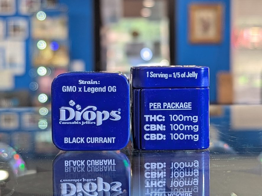 Drops Black Currant Deep Relaxation 100mg THC: 100mg CBD: 100mg CBN 2pc Gummies