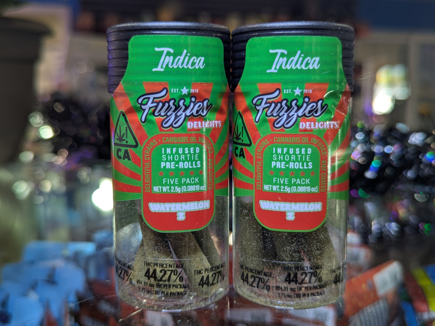 Fuzzies  Watermelon Z  Infused Shortie 2.5g Preroll 5-Pack