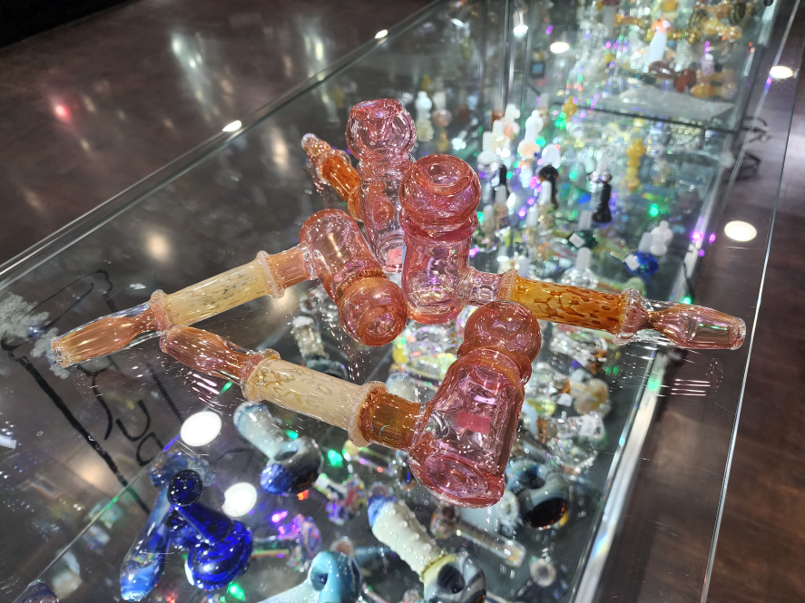 Pink Fumed Hammer Hand Pipe